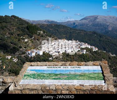 Benarrabá, this small village is made up of typically Andalusian white houses and is situated in the mountains between the Rivers Genal and Guadiaro. Stock Photo