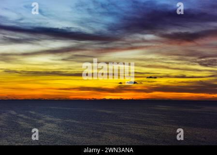 Sunset at sea, Dominican Republic Stock Photo
