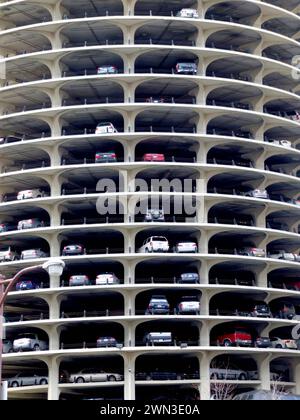 Marina Towers, parking, lot section of Marina City, Chicago, Illinois, USA, 2006 Stock Photo