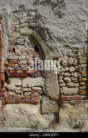An old brick wall with rugged surface Stock Photo