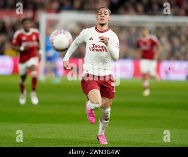 Nottingham, UK. 28th Feb, 2024. Antony of Manchester United during the The FA Cup match at the City Ground, Nottingham. Picture credit should read: Andrew Yates/Sportimage Credit: Sportimage Ltd/Alamy Live News Stock Photo