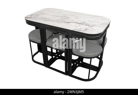 Table and chairs set for two dining Stock Photo