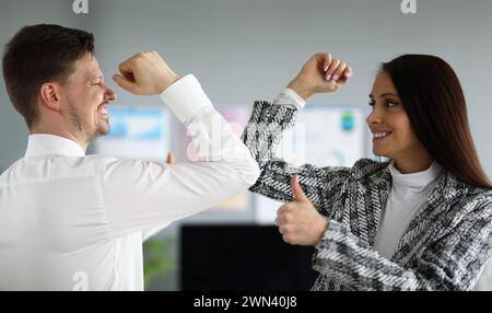 Joy and little play at work Stock Photo