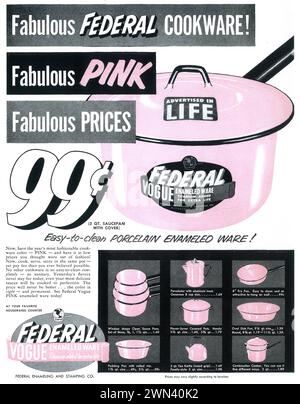 1955 Federal Porcelain Enameled Ware Print Ad Stock Photo