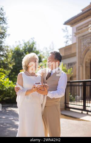 Happy Seniors Getting Married Stock Photo