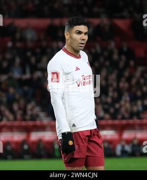 The City Ground, Nottingham, UK. 28th Feb, 2024. FA Cup Fifth Round Football, Nottingham Forest versus Manchester United; Casemiro of Manchester United Credit: Action Plus Sports/Alamy Live News Stock Photo