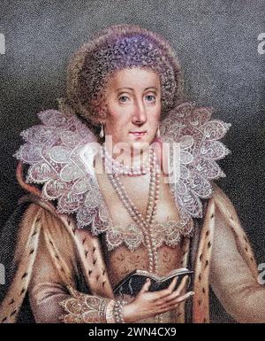 Mary Herbert Gräfin von Pembroke, geborene Mary Sidney 1561-1621 Englische Kunstmäzenin und Übersetzerin / Mary Herbert Countess of Pembroke nee Mary Stock Photo