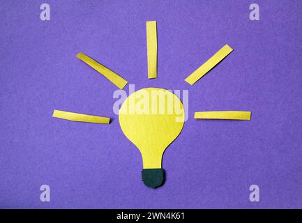 bright lightbulb - paper craft Stock Photo