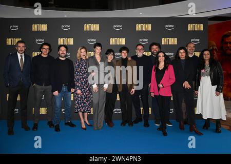 Rome, Italy. 26th Feb, 2024. The cast is posing during the photocall of the movie ''ANTONIA'' at Cinema Barberini in Rome, Italy, on February 29, 2024. (Photo by Domenico Cippitelli/NurPhoto) Credit: NurPhoto SRL/Alamy Live News Stock Photo