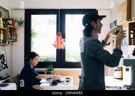 Male and female architects working at home office Stock Photo
