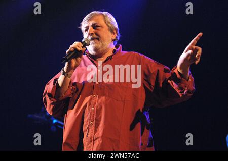 Milan Italy 10/11/2006 : Francesco Guccini, Italian singer ,during the live concert at the Forum Assago Stock Photo