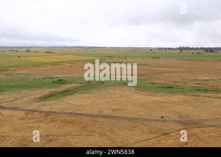 the Tokmok Chuy Valley Burana Tower Minaret Landscape Stock Photo