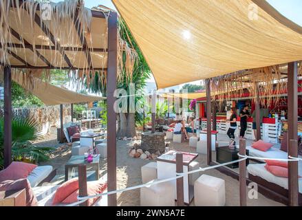 Cafe bar at Es Figueral, Ibiza, Balearics, Spain Stock Photo