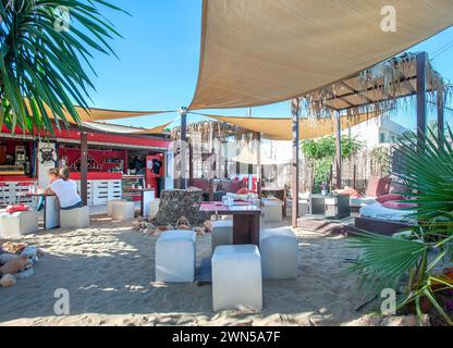 Cafe bar at Es Figueral, Ibiza, Balearics, Spain Stock Photo