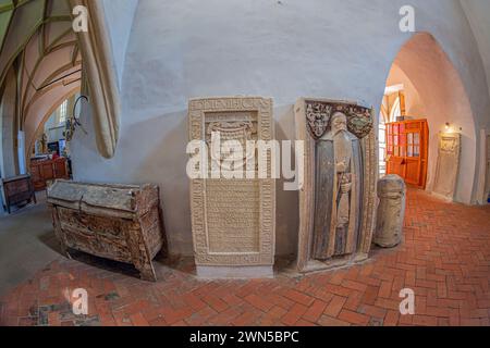 SIGHISOARA, ROMANIA - SEPT. 3,2021: Interior of the Church on the hill, an evangelical church built between 1345-1525. Dedicated to St. Nicholas, it i Stock Photo