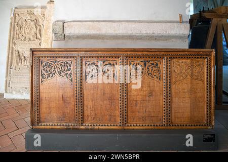 SIGHISOARA, ROMANIA - SEPT. 3,2021: Interior of the Church on the hill, an evangelical church built between 1345-1525. Dedicated to St. Nicholas, it i Stock Photo