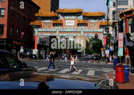 Friendship Arch in Chinatown.Washington DC.USA Stock Photo