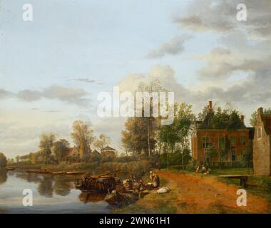 Van der Heyden Jan - A Country House on the Vliet near Delft (1660c.) Stock Photo