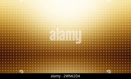 Abstract grid background of rounded bright gold colored squares with color gradient. Vibrant background in golden, orange and brown colors, copy space Stock Photo