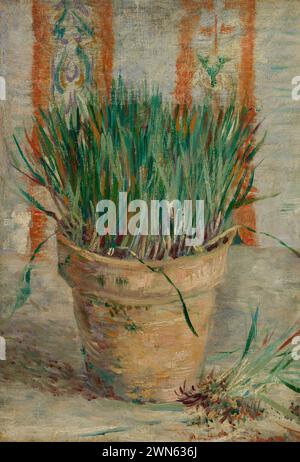 Van Gogh Vincent - Flowerpot with Garlic Chives (1887) Stock Photo