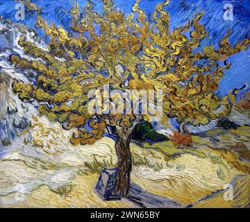 Van Gogh Vincent - The Mulberry Tree (1889) Stock Photo