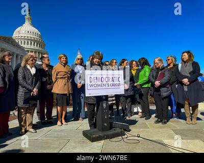 Washington, District Of Columbia, USA. 29th Feb, 2024. Rep. LOIS FRANKEL (D-FL), chair of the Democratic WomenÃs Caucus, speak out against the Alabama Supreme CourtÃs ruling on IVF, stating that women and not politicians are the ones who should control their reproductive choices. (Credit Image: © Sue Dorfman/ZUMA Press Wire) EDITORIAL USAGE ONLY! Not for Commercial USAGE! Stock Photo