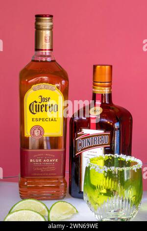 Jose Cuervo Tequila is excellent for making margarita cocktails, USA Stock Photo