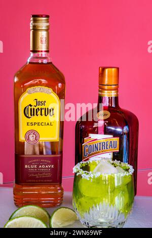 Jose Cuervo Tequila is excellent for making margarita cocktails, USA Stock Photo