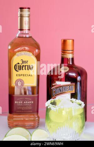 Jose Cuervo Tequila is excellent for making margarita cocktails, USA Stock Photo