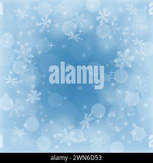 Christmas banner. Realistic shining snowfall background. Crystal snowflake.Winter christmas background. Snowflakes in the soft white snow. Winter back Stock Photo