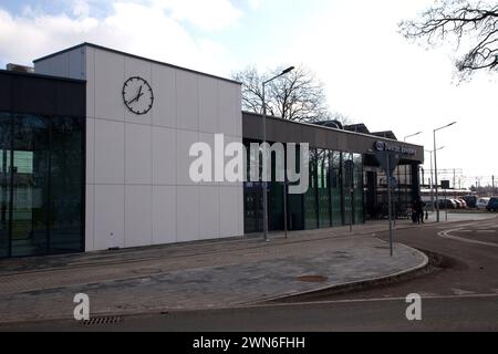 Pruszcz Gdanski Train Station  (stacja kolejowa) by architectural studio Meritum Projekt, Marek Myrcik, Stock Photo