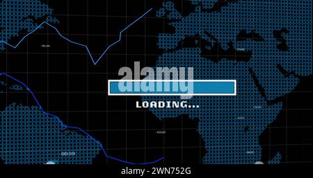 Image of data loading bar over data processing Stock Photo - Alamy