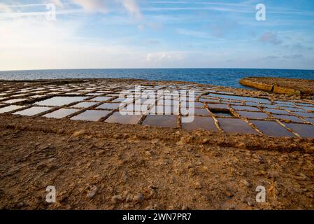 Xwejni Salt Pans on Gozo Island - Malta Stock Photo