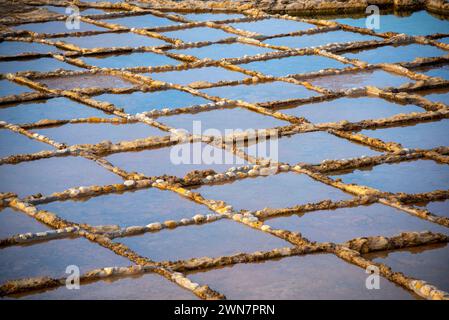 Xwejni Salt Pans on Gozo Island - Malta Stock Photo