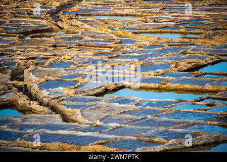 Xwejni Salt Pans on Gozo Island - Malta Stock Photo