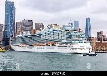Majestic Princess cruise ship operated by Princess Cruises moored at Overseas Passenger terminal, Sydney,NSW,Australia,March 2024 Stock Photo