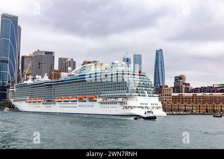 Majestic Princess cruise ship operated by Princess Cruises moored at Overseas Passenger terminal, Sydney,NSW,Australia,March 2024 Stock Photo