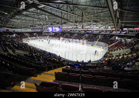 Feb 25 2024, Mississauga Ontario Canada. (Editorial Only)Final couple games Paramount Fine Foods Centere for the Mississaua Steelheads as they will play in Brampton next season. Luke Durda/Alamy Stock Photo