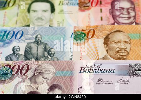 Botswana money - pula a business background Stock Photo