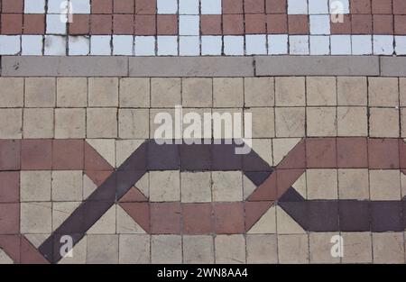 A patterned tiled wall background Stock Photo