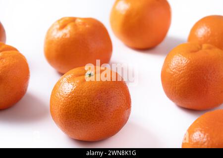 Fresh tangerines isolated on white background Stock Photo