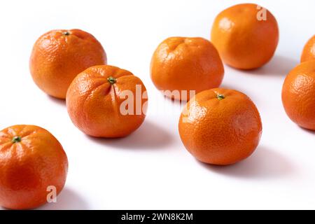 Fresh tangerines isolated on white background Stock Photo