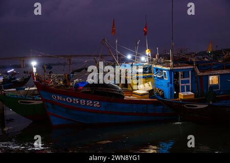 The fishing harbor of Hoi An in Vietnam Stock Photo