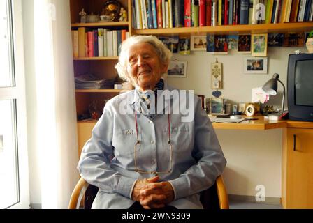 an old person enjoying herself, joy and laughing in old age joy and laughing in old age Stock Photo