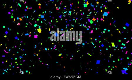 Colorful rainbow confetti isolated with alpha channel Stock Photo