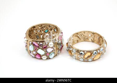 Bejewelled Costume Jewellery - Princess Bangles Stock Photo