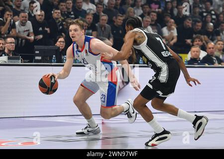 Belgrade, Serbia, 29 February, 2023. Justus Hollatz of Anadolu Efes Istanbul in action during the 2023/2024 Turkish Airlines EuroLeague, Round 27 match between Partizan Mozzart Bet Belgrade and Anadolu Efes Istanbul at Stark Arena in Belgrade, Serbia. February 29, 2023. Credit: Nikola Krstic/Alamy Stock Photo