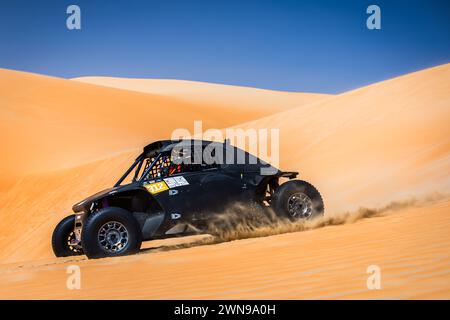 Mzeer'ah, United Arab Emirates. 01st Mar, 2024. 312 KLAASSEN Puck (NLD), SANZ Augusto (ARG), Taurus B.V., Taurus T3 MAX, action during the Stage 4 of the 2024 Abu Dhabi Desert Challenge, on March 1, 2024 in Mzeer'ah, United Arab Emirates - Photo Bastien Roux/DPPI Credit: DPPI Media/Alamy Live News Stock Photo