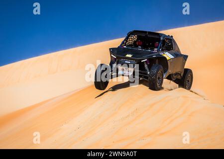 Mzeer'ah, United Arab Emirates. 01st Mar, 2024. 312 KLAASSEN Puck (NLD), SANZ Augusto (ARG), Taurus B.V., Taurus T3 MAX, action during the Stage 4 of the 2024 Abu Dhabi Desert Challenge, on March 1, 2024 in Mzeer'ah, United Arab Emirates - Photo Bastien Roux/DPPI Credit: DPPI Media/Alamy Live News Stock Photo