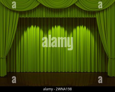 Luxury stage or windows curtains, realistic 3D illustration Stock Photo